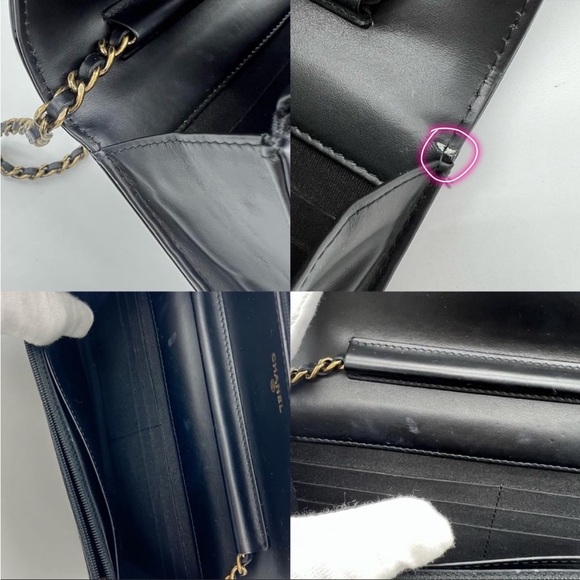 ❌SOLD❌Authentic Chanel Classic Black patent leather Leboy Wallet on Chain in RHW - Picture 17 of 17